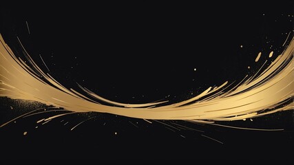 pastel gold brush stokes border frame on black background