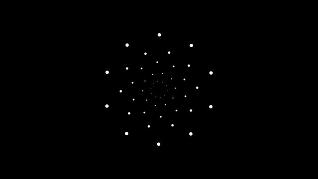 Set explosive shape and line explosion animation motion graphic elements with alpha channel on black screen background. Circle burst motion graphics animation.