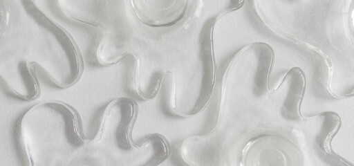 Clear Artistic Glass Shapes On White Background Decor