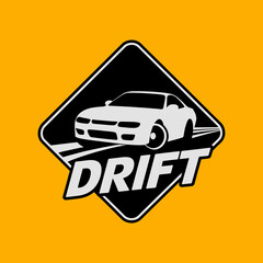 drift car silhouette minimalist logo