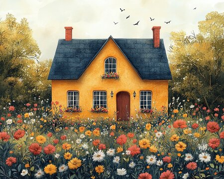 Elegant Housewarming Party Invitation Design with Floral Accents and Stylish Typography Elements