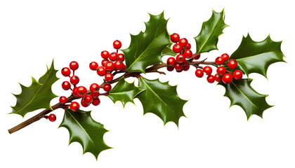 Fototapeta premium PNG Christmas holly branch plant leaf tree.