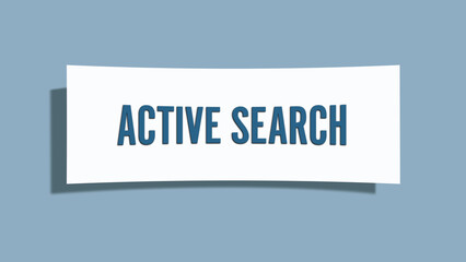 Active Search. A card isolated on blue background.
