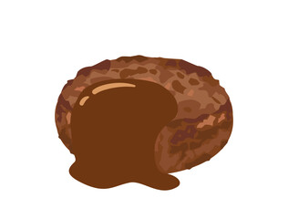 ソースのかかったハンバーグのイラスト