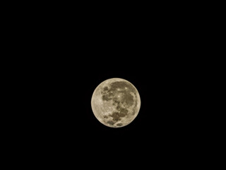 Full moon on night black sky, moon isolated on night sky