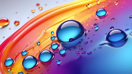 colorful background featuring oil drops suspended in liquid