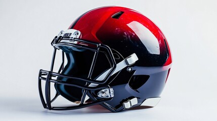Fototapeta premium American Football Helmet Black Red White Isolated