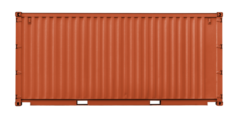 PNG orange shipping container, design element, transparent background