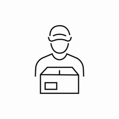 delivery man courier icon sign vector