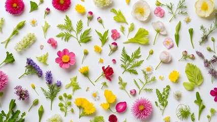 Fototapeta premium Colorful Floral Arrangement Nature Beauty Petals Leaves Fresh Spring Botanicals Decoration