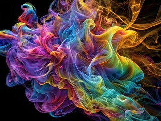 Obraz premium Abstract color, multicolored mesmerizing smoke wave. Abstract colorful background with smoke. 