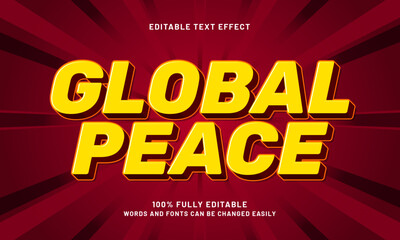 global peace editable text effects with a simple and modern theme