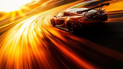 Fototapeta premium Dramatic Speeding Car in Motion