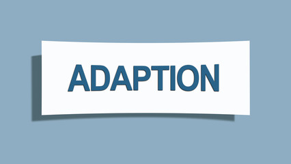 Adaption.. A card isolated on blue background.