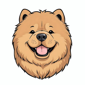 recommend clip art: Happy chow chow dog face cartoon illustration clip art design element
