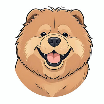 recommend clip art: Cute chow chow dog face with happy expression 
