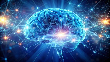 Obraz premium The intricate network of the human brain, a complex system of interconnected neurons firing with radiant energy.