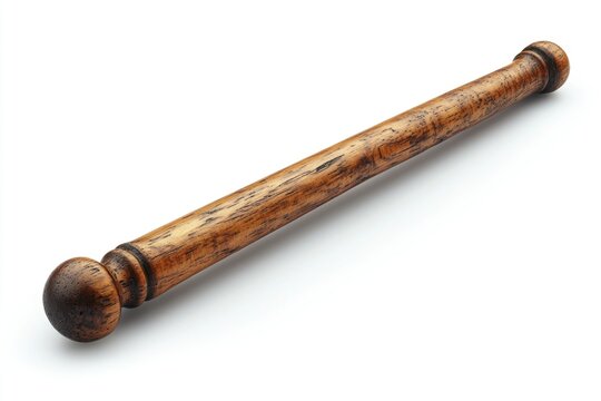 Elegant Wooden Conductor Baton: A Perfect Tool for Orchestral Mastery on a White Background