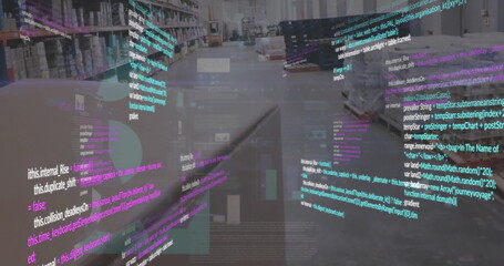 Image of data processing over warehouse