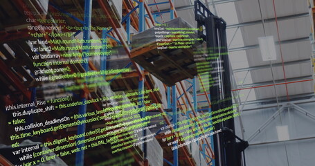 Image of data processing over warehouse