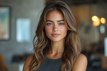 Empowered and Professional: A Young Businesswoman Exudes Confidence in a Modern Office Setting