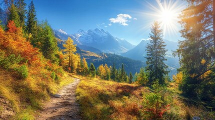 Obraz premium Scenic autumn in the Alps.