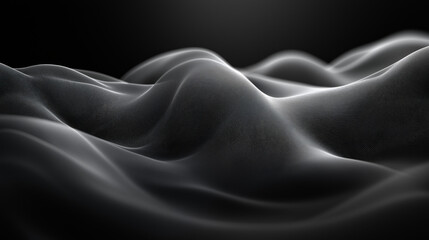Fototapeta premium Abstract Black Waves with Soft Curves and Smooth Surface