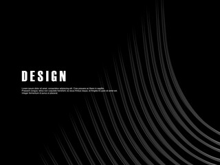 Abstract futuristic dark black background with wave design. Realistic 3d wallpaper with luxurious flowing lines. Perfect background for posters, websites, brochures, banners, applications, etc.