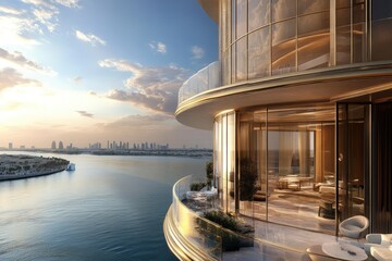 BVLGARI LIGHTHOUSE, Dubai, Luxury Apartments.generative ai