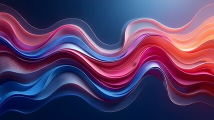 Abstract Wavy Lines in Blue and Pink