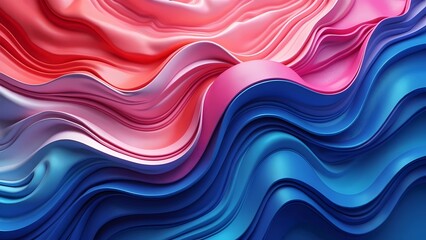 Abstract Wavy Lines in Pink and Blue