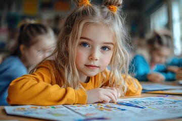 Creative Minds: Young Students Explore Art in the Classroom with Their Inspiring Teacher