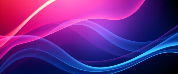 Obraz premium Abstract Wavy Lines in Pink and Blue