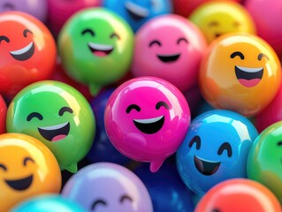 Happy Emoji Filled Balloons