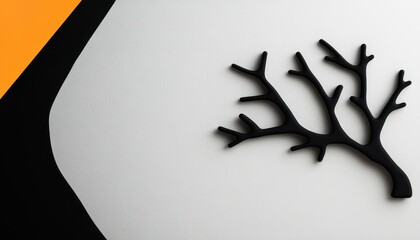 Abstract black coral design on a white isolated background.
