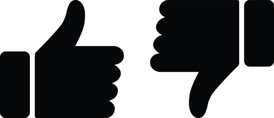 thumbs up and down like and dislike icon