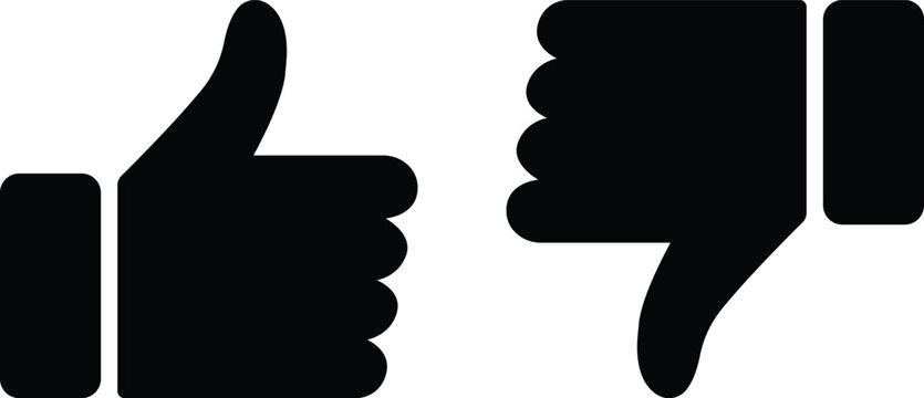 thumbs up and down like and dislike icon