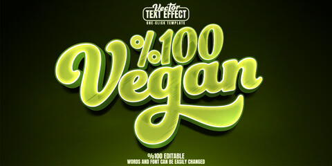 Vegan editable text effect, customizable plant-based and healthy 3d font style