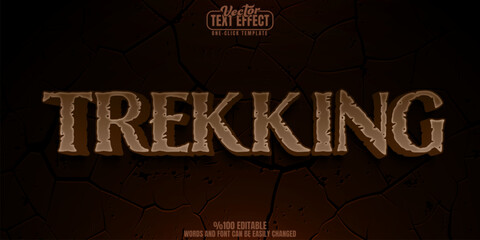 Trekking editable text effect, customizable adventure and hiking 3d font style