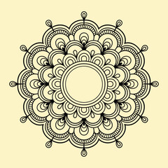 Simple minimal mehndi silhouette Vector, luxury mandala design