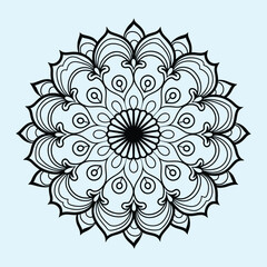 Simple minimal mehndi silhouette Vector, luxury mandala design