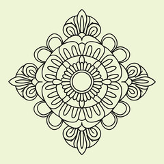 Simple minimal mehndi silhouette Vector, luxury mandala design