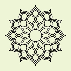 Simple minimal mehndi silhouette Vector, luxury mandala design