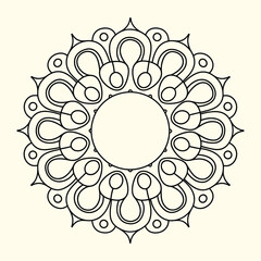 Simple minimal mehndi silhouette Vector, luxury mandala design