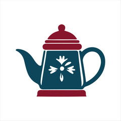 Pot kettle coffee, tea, art icons, illustration