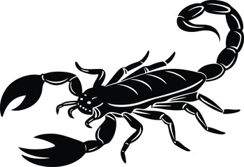 Black and White Scorpion Clipart Vector isolated on White Background.