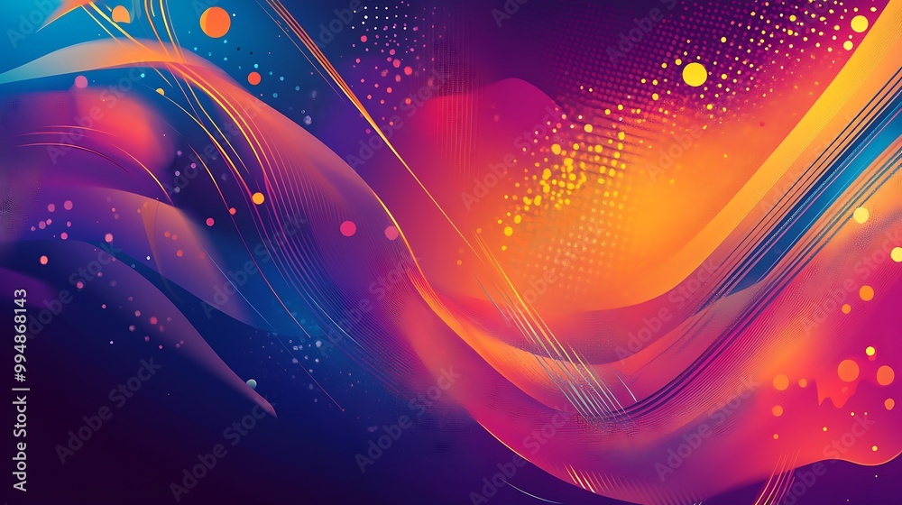 Poster Abstract background with vibrant colors and dynamic lines.
