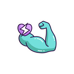 Bodybuilding and fitness muscle colored icon