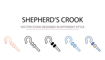 Shepherd�s crook icon design with white background stock illustration