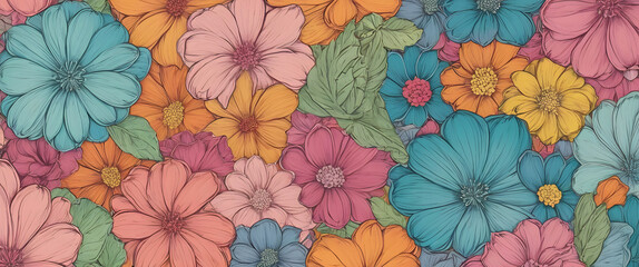 seamless pattern with flowers